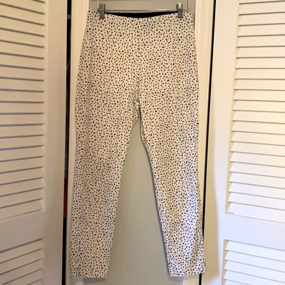 High-rise black and white leopard print skinny jeans